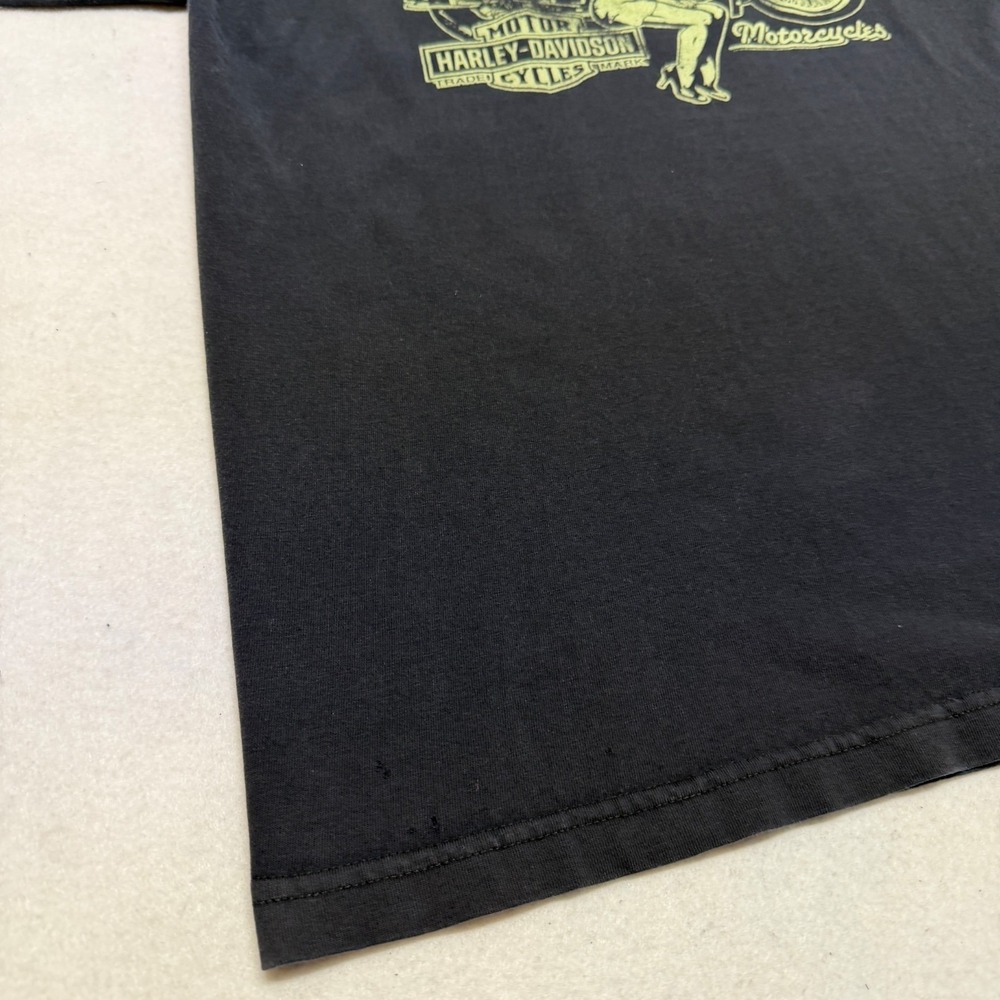 Harley Davidson Shirt Mens XL Black Pinup Girl Biker Visalia CA Motorcycle - Picture 5 of 16